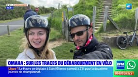 Balades normandes: sur la plage de Omaha en fat bike avec un guide avant une pause crêpe