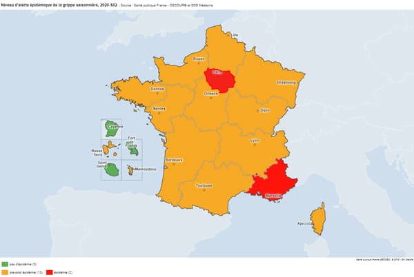 L'Ile-de-France est en alerte épidémique pour la grippe saisonnière. L'Ile-de-France est en alerte épidémique pour la grippe saisonnière.