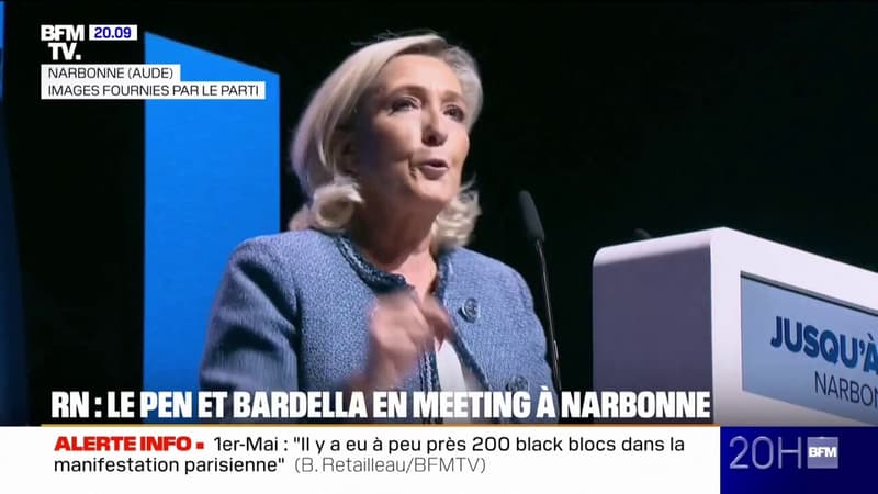 Meeting du Rassemblement national du 1er-mai: Marine Le Pen crie au vol de la...