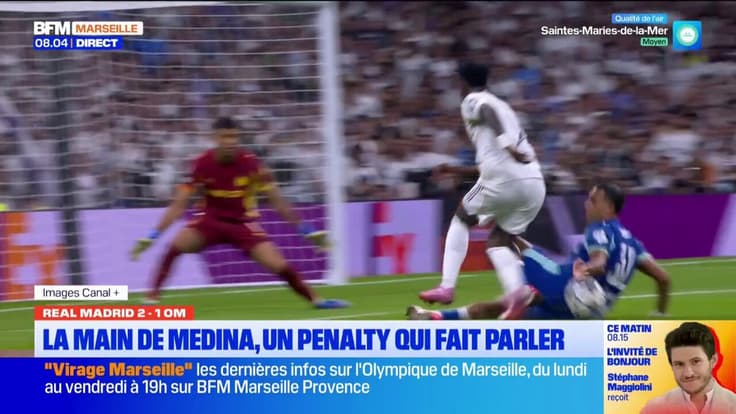 Real Madrid 2 - 1 OM La main de Medina un penalty qui fait parler
