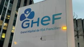 Un panneau devant l'hôpital de Meaux en Seine-et-Marne
