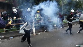 Des manifestants à Hong-Kong ce week-end 