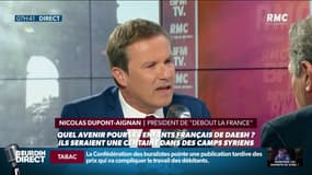 Bourdin revient sur l'échange avec Dupont-Aignan, qui oppose les "orphelins du Bataclans" aux enfants de djihadistes français