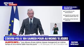 Bruno Le Maire: "Nous prendrons en charge les coûts fixes" des entreprises fermées "dès lors qu'elles réalisent plus d'un million de chiffre d'affaires par mois"