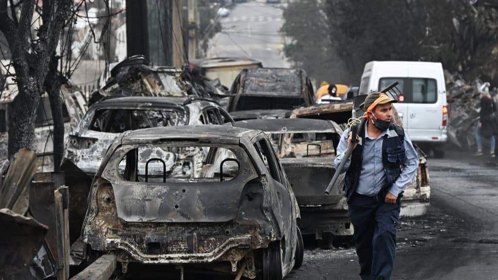 Les dégâts provoqués par l'incendie au Chili, janvier 2024