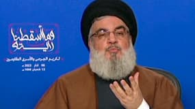 Le chef du Hezbollah Hassan Nasrallah, le 6 mars 2023 à Beyrouth au Liban
