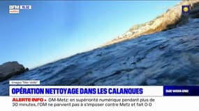 Opération de dépollution des fonds marins dans les Calanques