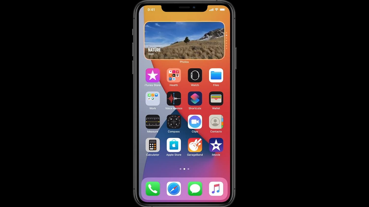 Capture d'écran d'iOS 14