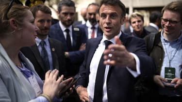 Emmanuel Macron à Ganges le 20 avril 2023