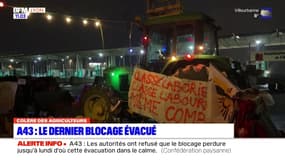 Colère des agriculteurs: le dernier blocage de l'A43 levé sous la contrainte des forces de l'ordre