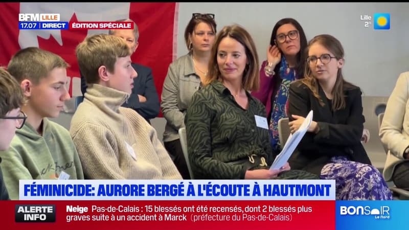 Féminicide à Hautmont: un atelier de sensibilisation mené par la ministre Aurore Bergé