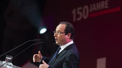 François Hollande, jeudi 23 mai, devant le SPD allemand