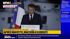"À Mayotte, j'y ai vu la désolation, la détresse, le désarroi": Emmanuel Macron s'exprime devant les militaires français à Djibouti 