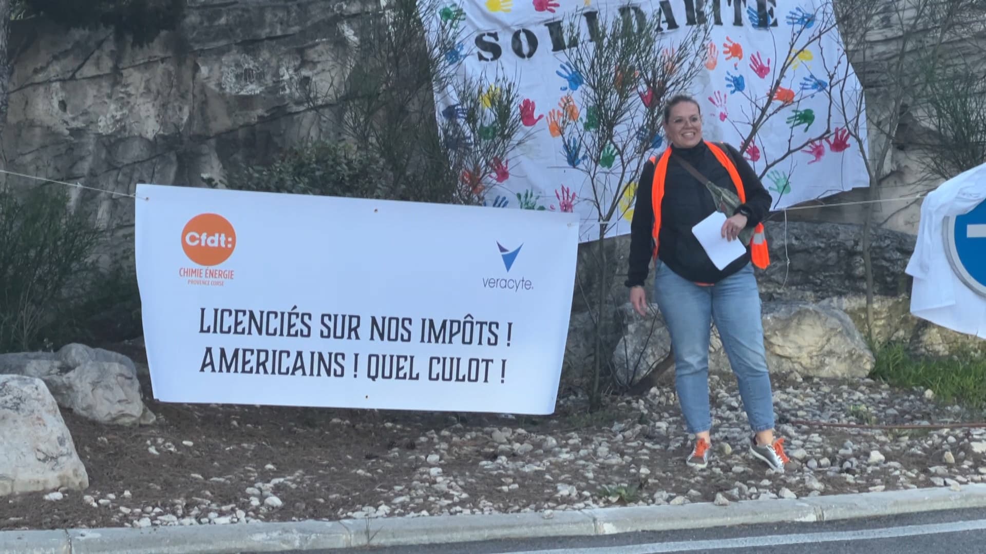Piquet de grève des salariés de Veracyte à Marseille le mardi 1er avril Piquet de grève des salariés de Veracyte à Marseille le mardi 1er avril