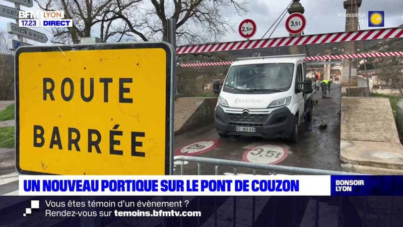 Couzon-au-Mont-d'Or: un nouveau portique sur le pont pour limiter le gabarit des véhicules