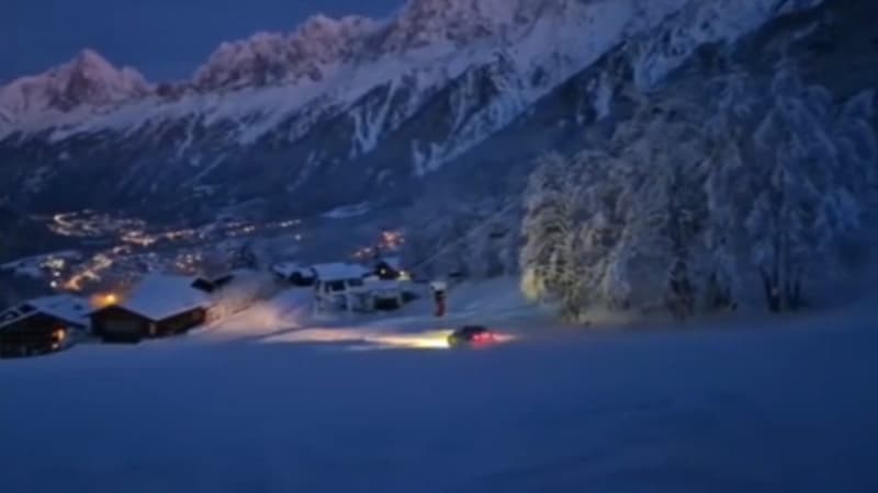 Les images d'un véhicule filmé dévalant les pistes de ski près de Chamonix