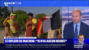 Julien Bargeton est "extrêmement choqué par les propos que tient l'individu qui avait giflé Emmanuel Macron"