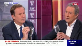 Echange tendu entre Jean-Jacques Bourdin et Nicolas Dupont-Aignan sur la vaccination