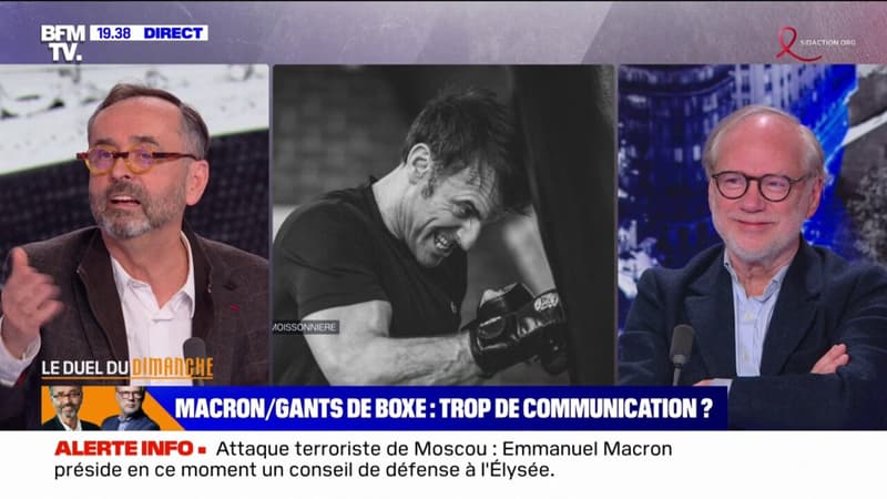 Photo d'Emmanuel Macron faisant de la boxe: 