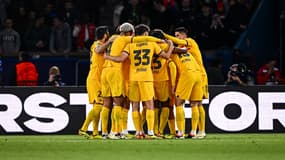 Les joueurs du FC Barcelone, à Paris le 10 avril 2024