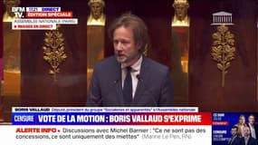 Motion de censure: "La méthode Barnier n'aura été en définitive qu'un bruit qui court", juge Boris Vallaud (PS)