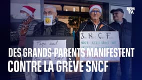  "Papé seul à Noël, merci les grévistes": des grands-parents manifestent à Brest contre la grève SNCF