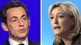 Montage photo présentant Nicolas Sarkozy et Marine Le Pen.