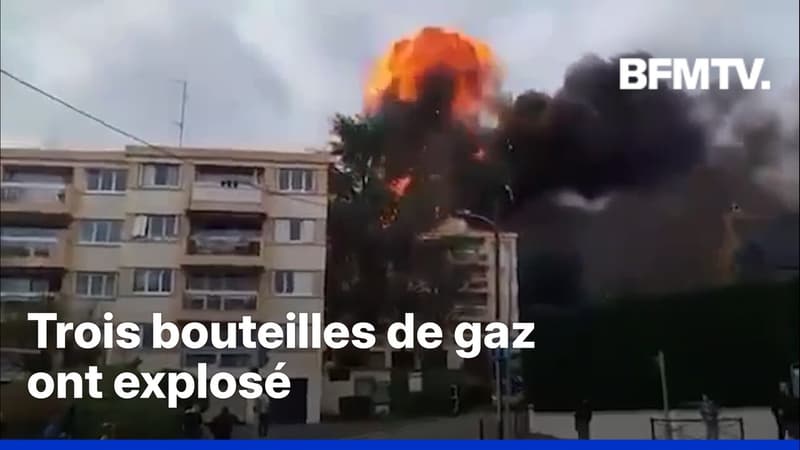 Essonne: l'incendie d'un immeuble provoque une explosion impressionnante
