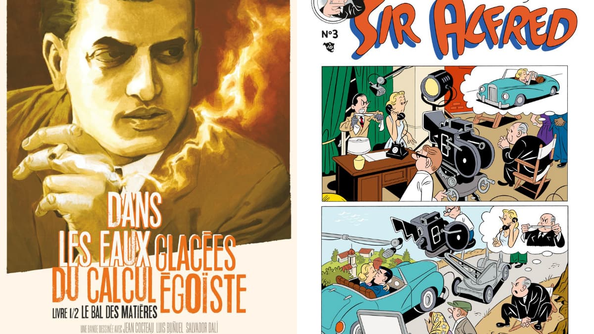Couvertures de BD sur Luis Bunuel et Alfred Hitchcock Couvertures de BD sur Luis Bunuel et Alfred Hitchcock