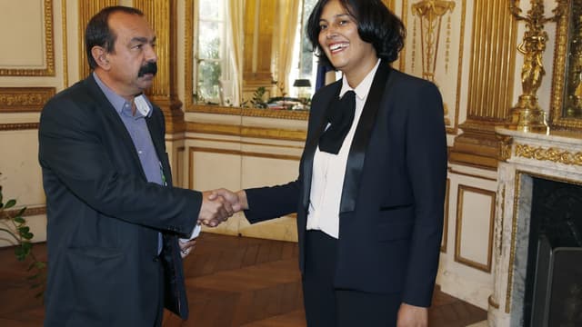Myriam El Khomri et Philippe Martinez (photo d'illustration)