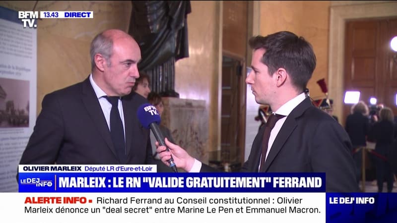 Richard Ferrand au Conseil constitutionnel: Olivier Marleix (LR) dénonce 