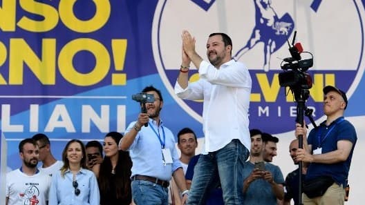 Matteo Salvini lors du rendez-vous annuel de la Ligue du Nord à Pontida au Nord-Est de Milan le 1er juillet dernier.