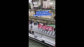 CGT activists arrested Emmanuel Macron from a barge while he was visiting the Notre-Dame construction site