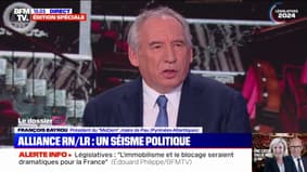 Proposition d'alliance RN/LR: "Un tremblement de terre qui était prévisible depuis longtemps", pour François Bayrou (Modem)