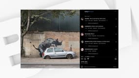 Une nouvelle œuvre de l'artiste Banksy réalisée le 12 août 2024 rue Westmoor, à Charlton, dans le sud-est de Londres. 