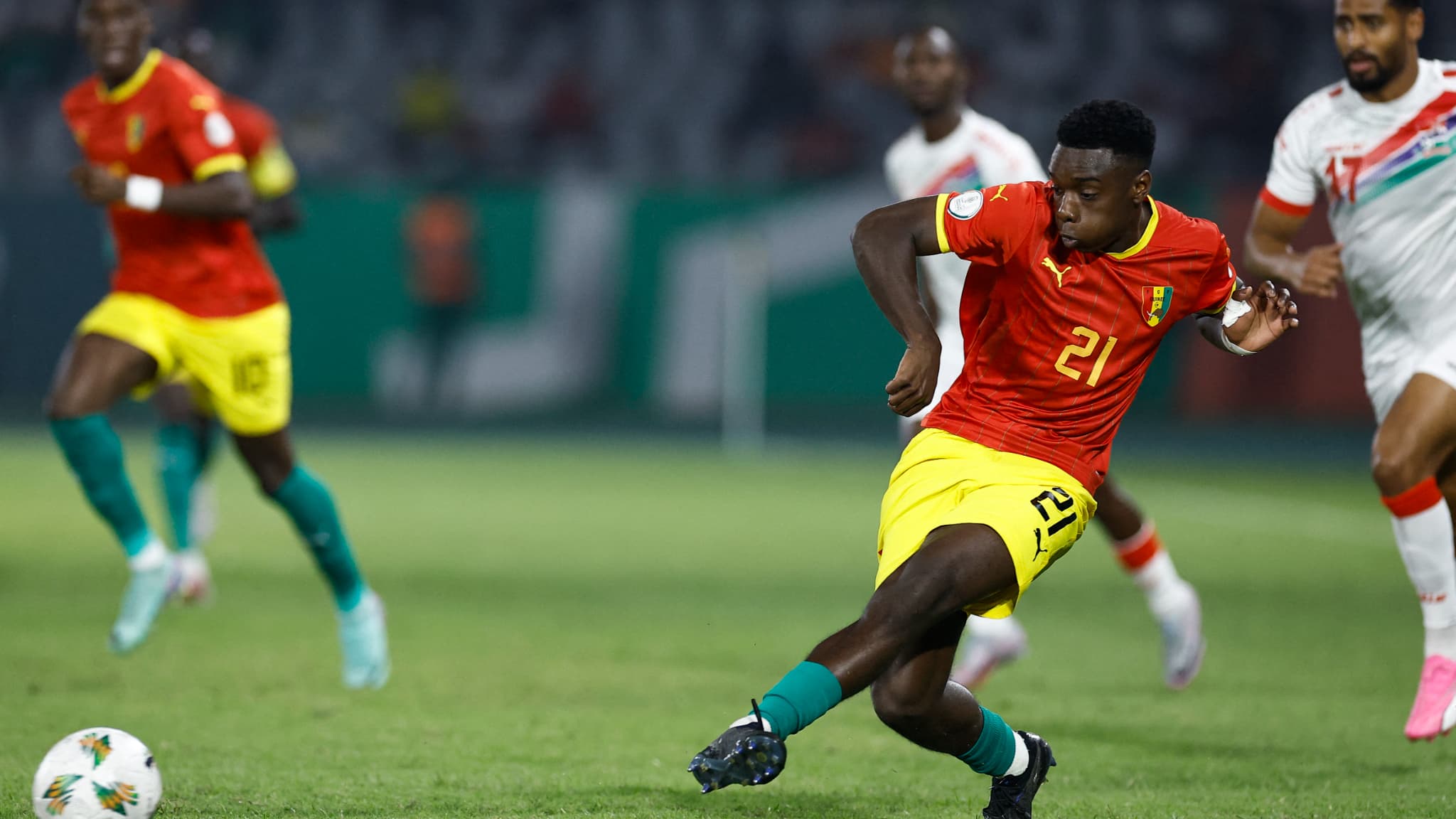 Sekou Sylla lors du match de la CAN Guinée-Gambie