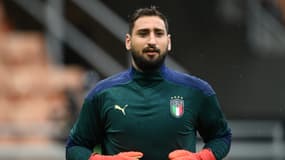 Gianluigi Donnarumma avec l'équipe nationale d'Italie, à Milan le 5 octobre 2021