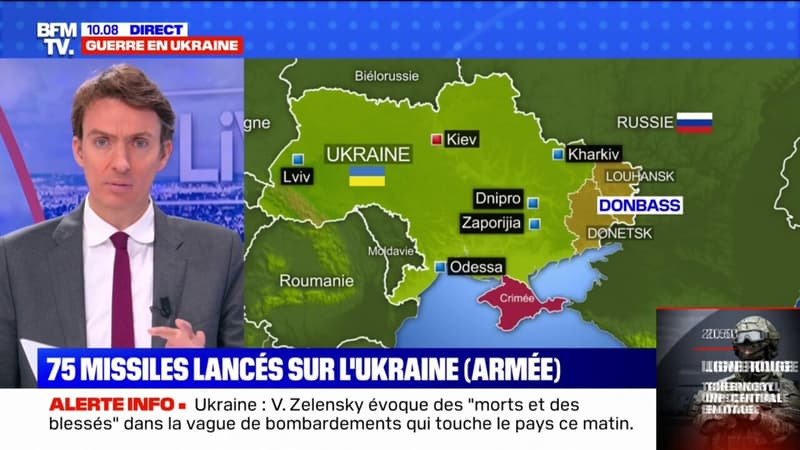 L'armée ukrainienne affirme que la Russie a lancé 75 missiles sur l'Ukraine ce lundi