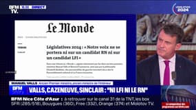 Manuel Valls: "Je ne peux pas pardonner à LFI d'avoir mis la figure du juif et d'Israël au cœur du débat"  