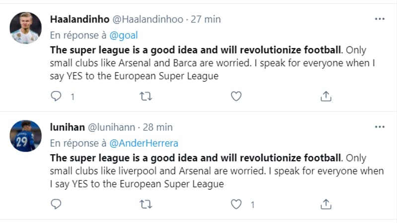 Super League: quand les 'bots' font de la propagande pour la nouvelle compétition