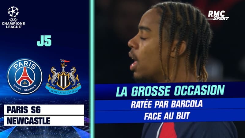 PSG - Newcastle : La grosse occasion ratée par Barcola face au but (0-1)