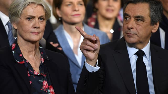 Penelope et François Fillon lors du meeting du candidat LR à la présidentielle, dimanche 29 janvier