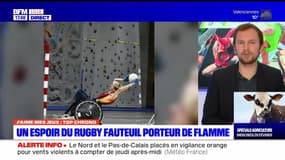 J'aime mes jeux du mercredi 21 février - Un espoir du rugby Fauteuil porteur de flamme