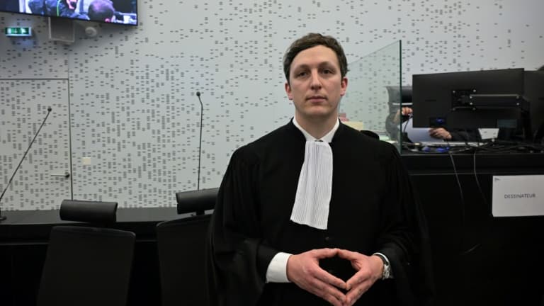 L'avocat de Joël Le Scouarnec, Maxime Tessier, le 24 février 2025 à la cour criminelle de Vannes