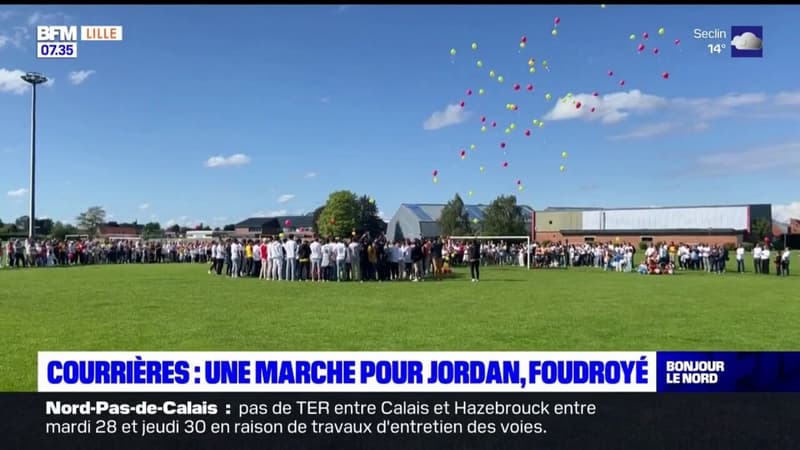 Courrières: un millier de personnes lors de la marche pour Jordan, foudroyé 