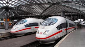Des trains stationnés à Cologne, en Allemagne