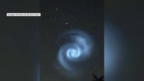 Une spirale bleue est apparue dans le ciel dans la nuit du lundi au mardi 25 mars 2025 en raison du décollage de la fusée Falcon 9 de Space X.