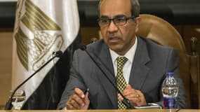 Conférence de presse du chef égyptien des enquêteurs sur le crash le 31 octobre d'un avion russe dans le Sinaï, samedi 7 novembre 2015.