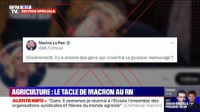 "Sincèrement, il y a encore des gens qui croient à ce grossier mensonge?" : la réponse de Marine Le Pen face au tacle d'Emmanuel Macron
