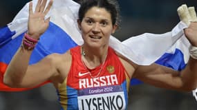 Tatyana Lysenko lors de son sacre olympique en 2012
